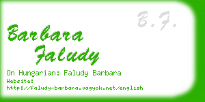 barbara faludy business card